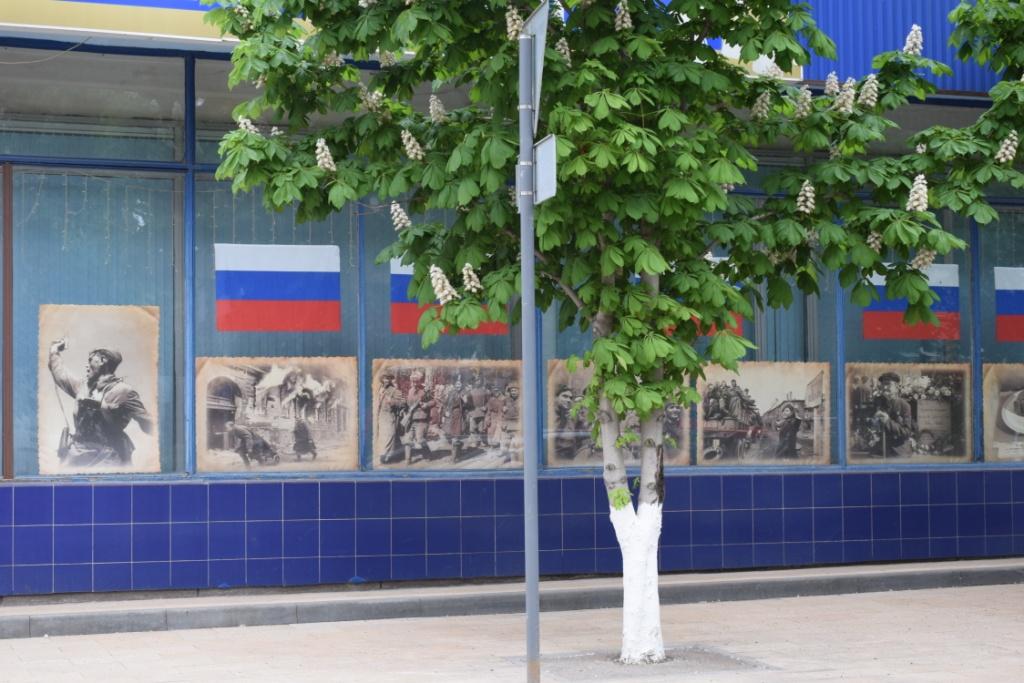Окна саратовских зданий украсили российскими флагами в знак общенародного единства в День Победы