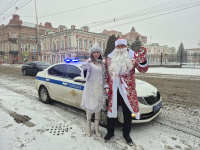 Полицейский Дед Мороз поздравил водителей областного центра Полицейский Дед Мороз поздравил водителей областного центра