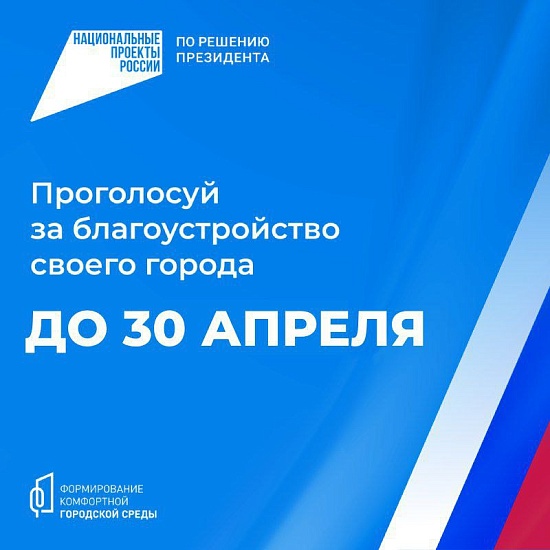 Продолжается голосование за благоустройство 
территорий в рамках национального проекта «Жилье и городская среда – 2025»